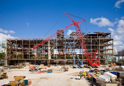 Brightly colored construction area