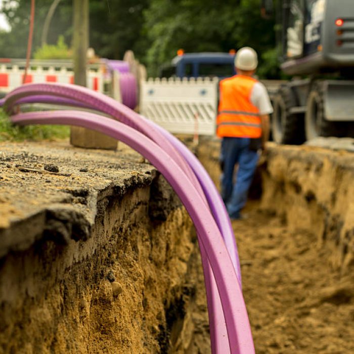 Fiberglass network under construction